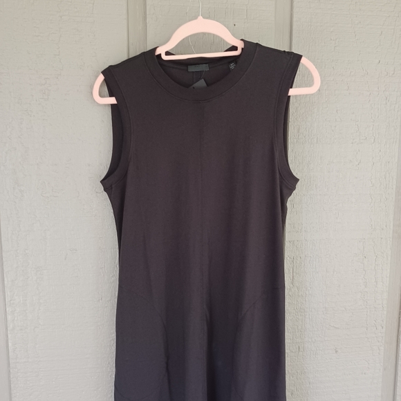 ATM Women Jersey Sleeveless Mini Dress Size S Black Sleeveless Cotton Crew Neck - Picture 3 of 14
